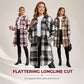 ✨ Women's Long Plaid Shacket: Oversized Fit & Effortless Layering 🍂