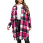 ✨ Women's Long Plaid Shacket: Oversized Fit & Effortless Layering 🍂