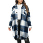 ✨ Women's Long Plaid Shacket: Oversized Fit & Effortless Layering 🍂