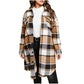 ✨ Women's Long Plaid Shacket: Oversized Fit & Effortless Layering 🍂