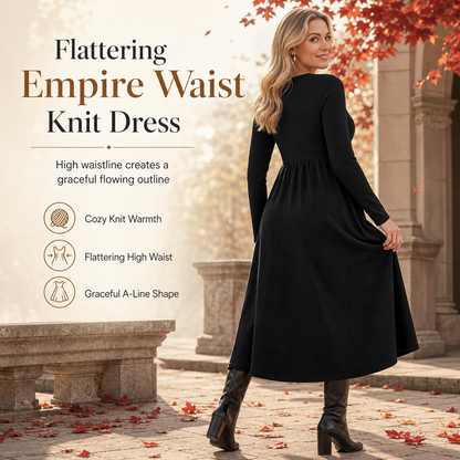 ✨ Women's Casual Knit Dress — Comfortable Stretch & Elegant Drape ☕