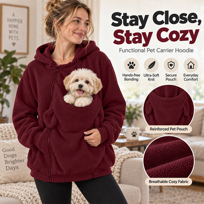 ✨ Pet Carrier Hoodie — Kangaroo Pocket, Warm & Hands-Free 🐾