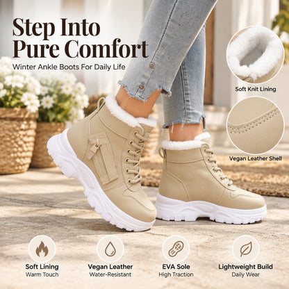 ✨ Women's Plush-Lined Ankle Boots — Water-Resistant & EVA Sole 🌟