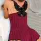 Women's Butterfly Back Lace Romper Pajamas