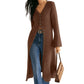 Women's Knit Long Open Front Cardigan