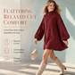 ✨ Elegant Women's Dress with Billowy Lantern Sleeves — Cozy Ribbed Knit ☕