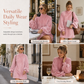 ✨ Elegant Women's Dress with Billowy Lantern Sleeves — Cozy Ribbed Knit ☕