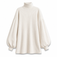 ✨ Elegant Women's Dress with Billowy Lantern Sleeves — Cozy Ribbed Knit ☕