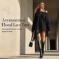 ✨ Women's Off-Shoulder Knit Dress: Asymmetric Lace Hem & Oversized Fit 🖤