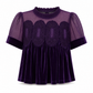 ✨ Women's Vintage Velvet Blouse — Ruffled Mock Collar & Lace Detail ☕