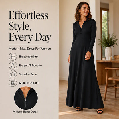 ✨ Effortless Style Every Day: Women's Modern Hooded Maxi Dress ☕