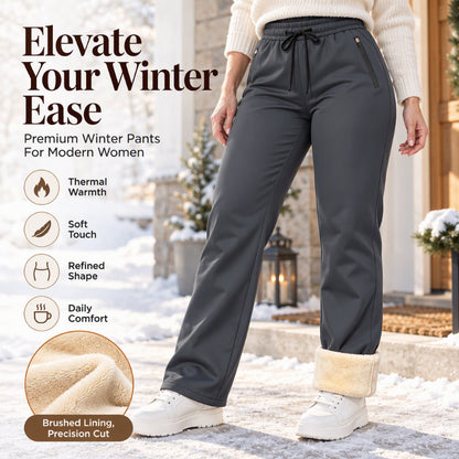 ✨ Women's Fleece-Lined Winter Pants: Thermal & Drawstring Waist ❄️