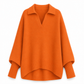 ✨ Women's Soft Knit Collared Sweater — Elegant V-Neck & Ribbed Texture ✨
