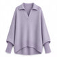 ✨ Women's Soft Knit Collared Sweater — Elegant V-Neck & Ribbed Texture ✨