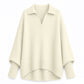 ✨ Women's Soft Knit Collared Sweater — Elegant V-Neck & Ribbed Texture ✨