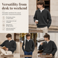✨ Men's Retro Henley Sweater — Mock Layered & Relaxed 🌟