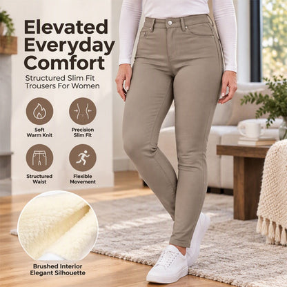✨ Women's High-Waisted Skinny Pants: Fleece-Lined & Stretch Comfort 🖤