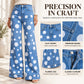 ✨ Women's Polka Dot Flare Jeans — Structured Waist & Fluid Drape ✨