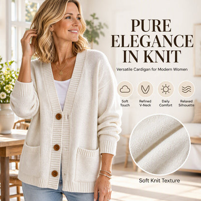 ✨ Women's V-Neck Knit Cardigan — Cozy, Pockets & Chic 🌟