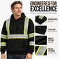 ✨ Men's Hi-Vis Reflective Pullover Hoodie: Warm & Durable Workwear 🦺
