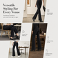 ✨ Women's High-Waisted Flared Jeans — Deep Black Wash & Versatile ☕