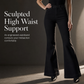 ✨ Women's High-Waisted Flared Jeans — Deep Black Wash & Versatile ☕