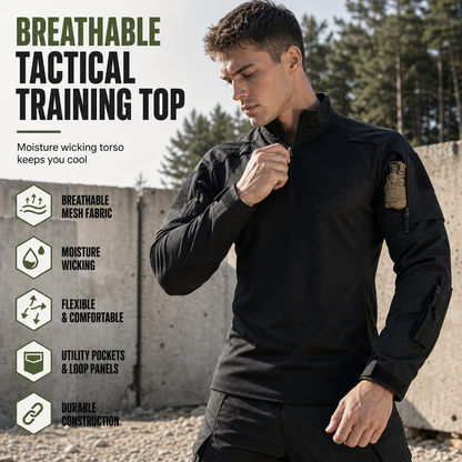✨ Men's Stretch Tactical Top — Breathable Mesh & Camo Outdoor Training ✨