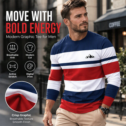 ✨ Men's Breathable Striped Shirt — Smooth Finish & Modern Cut ✨
